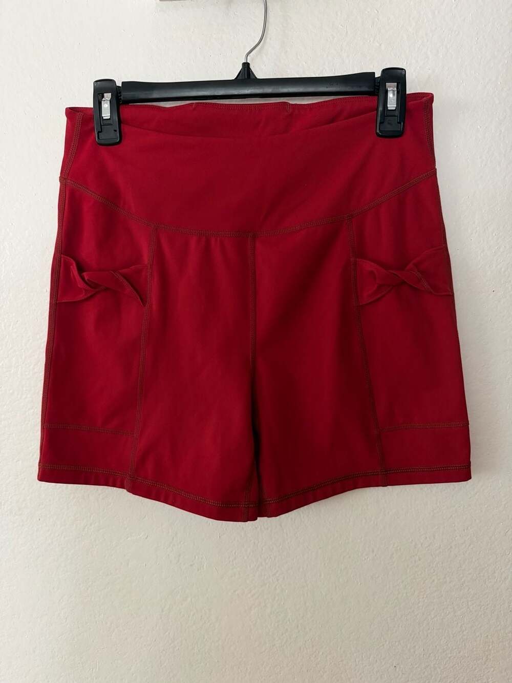 Free People Movement FP Movement Red High Rise Workout Shorts